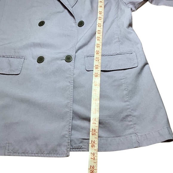 UNIQLO Rayon Linen Blend Lavender Double Breasted Unlined Blazer US Sz S - Picture 7 of 10